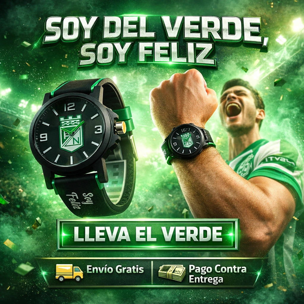 💚⌚️ Nuevo Reloj Atlético Nacional Deportivo Hombre y Dama  Edición Exclusiva